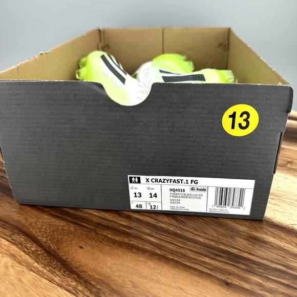 Adidas X Crazyfast.1 FG Soccer Cleats Boots Men's 13 White Green HQ4516 NEW - Picture 11 of 11